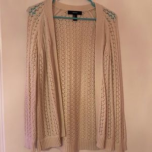 forever 21 - Cream Open-Knit Cardigan - Medium